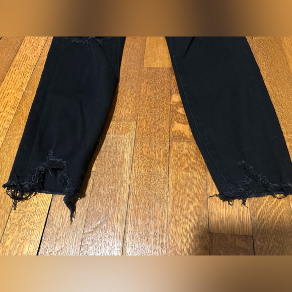 American Eagle Distressed Black High Rise Jeggings Size 14 - Picture 5 of 7